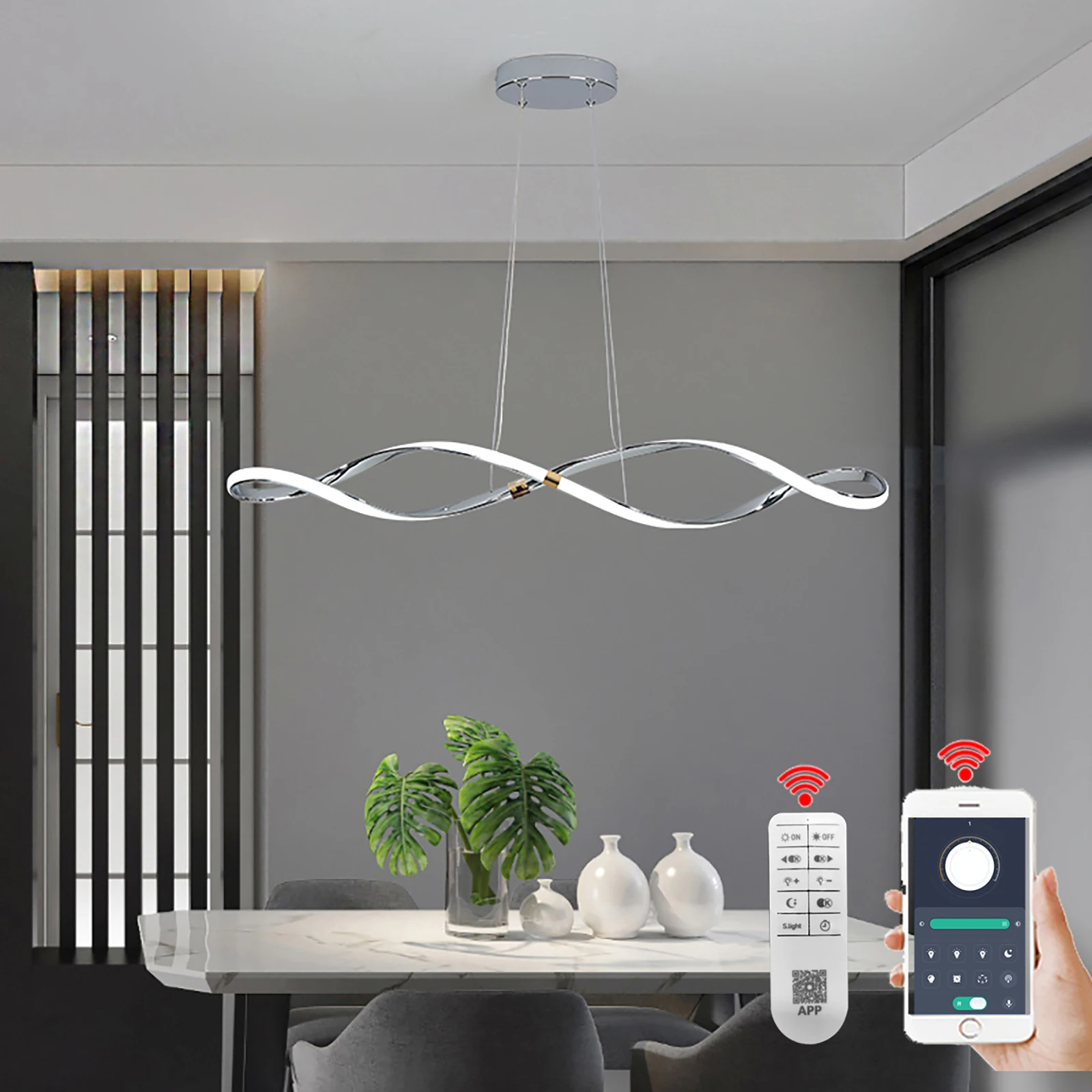 Modern Led Chandelier Gold Chrome Hanging Lights Lighting For Dining Living Bedroom Lights Ceiling Pendant Lamp W/remote control