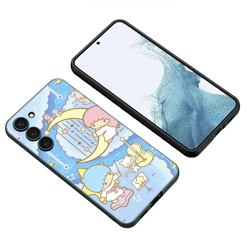 The Little Twin Stars Phone Case For Samsung Galaxy S23 S21 S20 FE S24 S22 Ultra S10E S10 S9 S8 Plus Black Silicone Cover