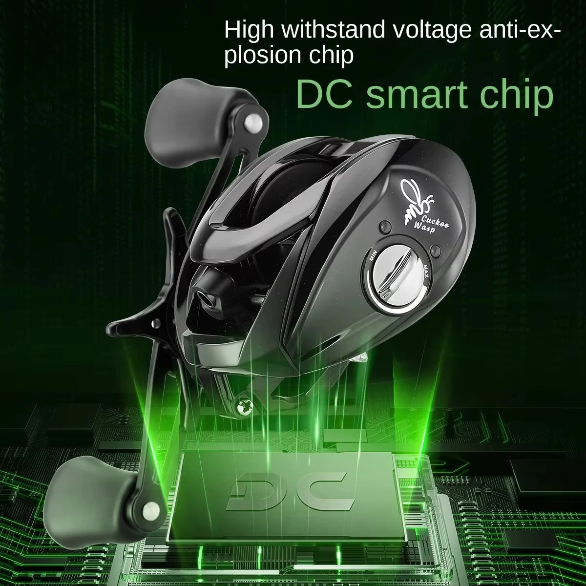 Qingfeng DC Baitcasting Fishing Reel with Anti-Exploding Line 7.2 1 Gear Ratio 7 Bearings Right Left Hand Use