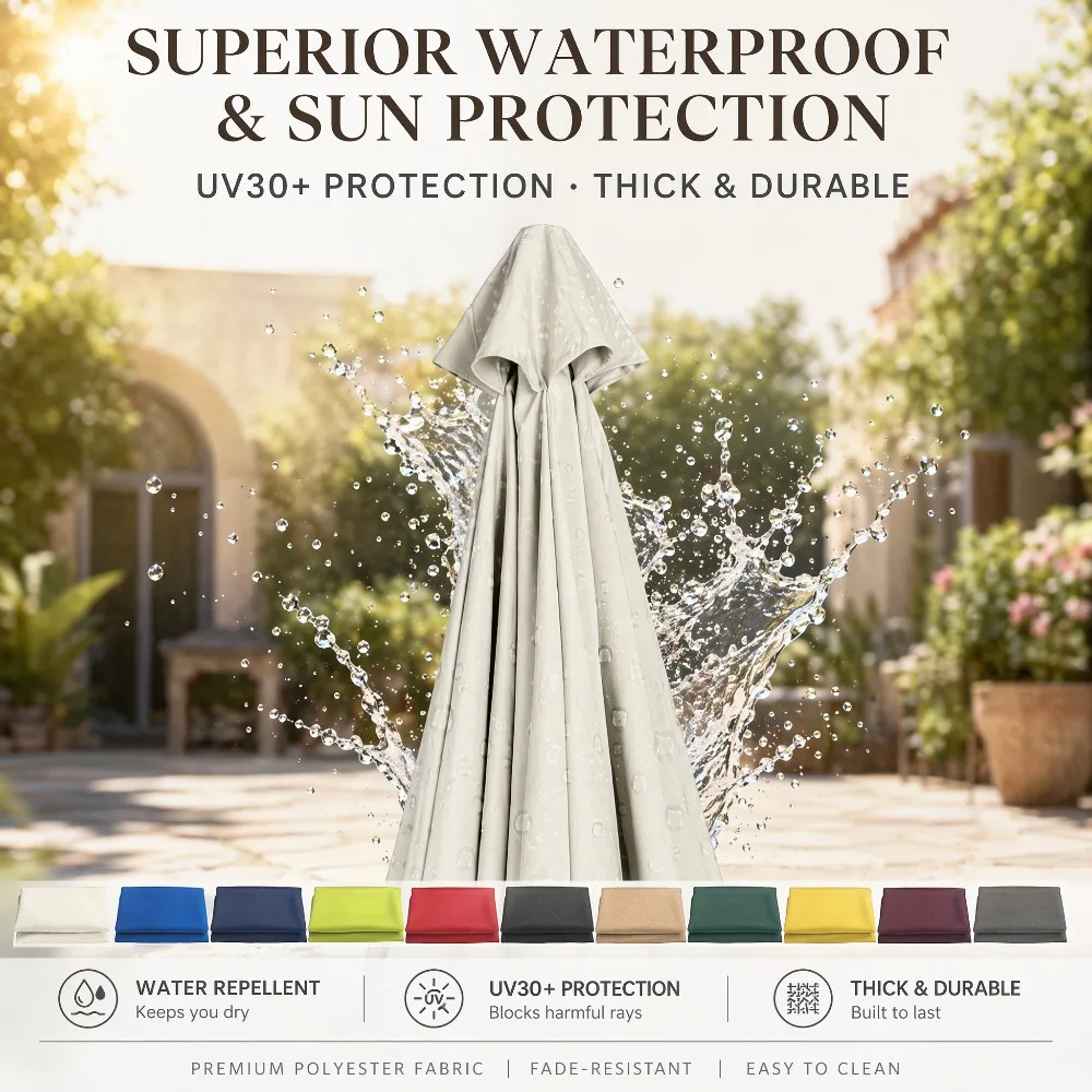 Outdoor Patio Garden Parasol Cloth Replacement Sun Blocking Umbrella Replacement Cloth Excluding Rib Bracket UV Protection