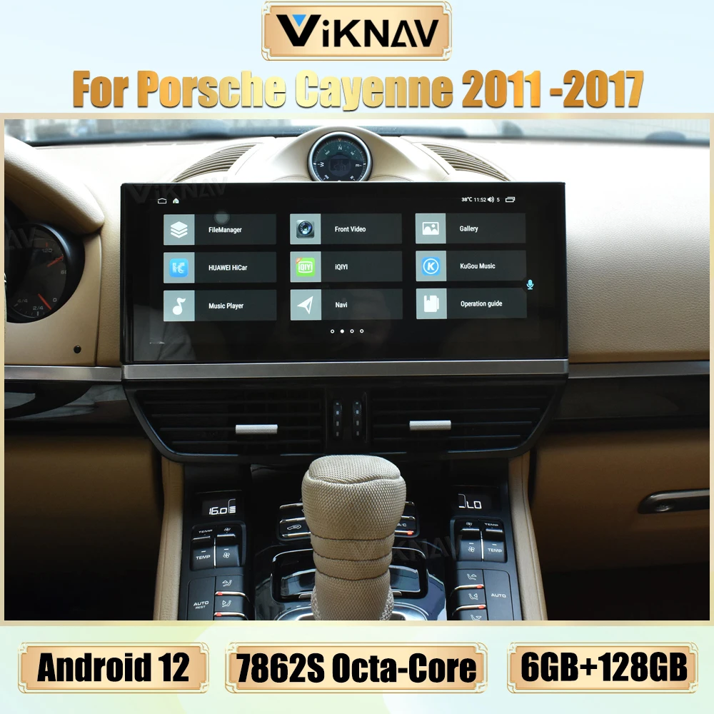 

Автомобильное радио Android 12, для Porsche Cayenne 2011-2017, мультимедийный плеер, GPS-навигация, Carplay, 12,3-дюймовый сенсорный экран, головное устройство