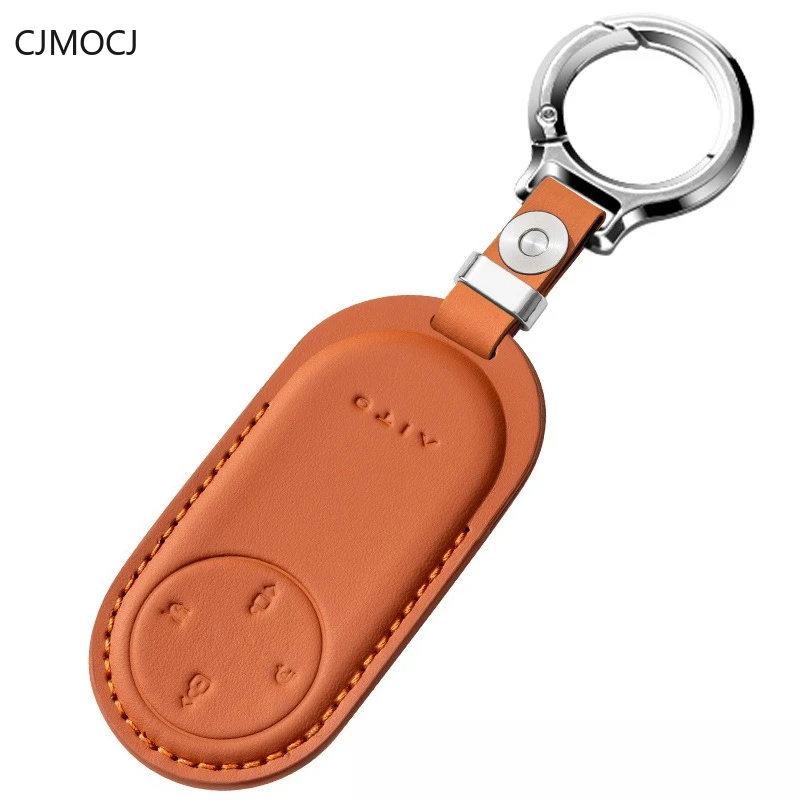 

Premium Genuine Leather Key Cover Case for AITO M9 (2024) - Full Wrap Protective Key Fob Shell Keychain