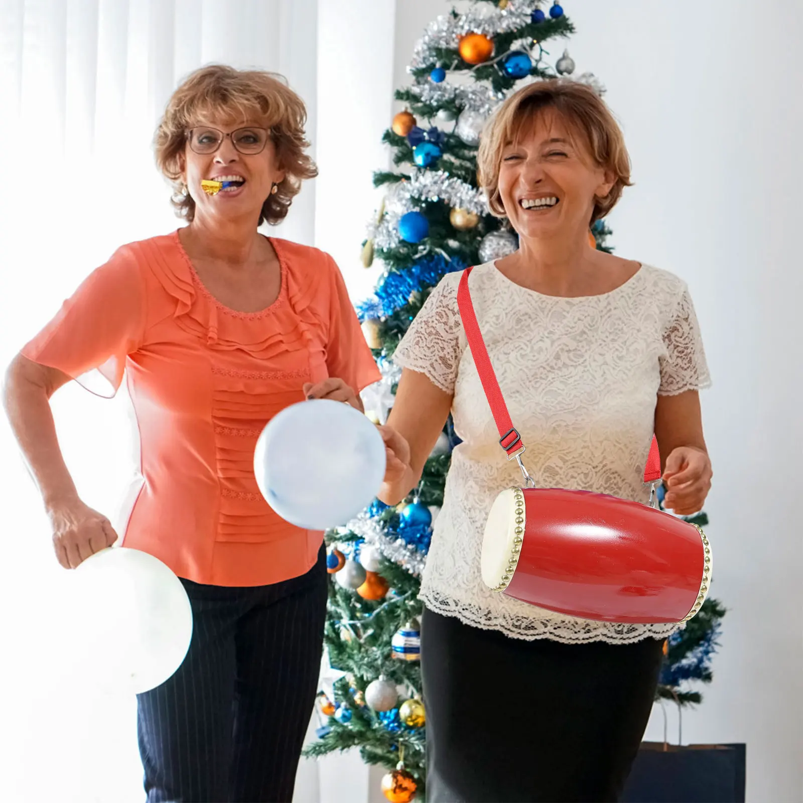 

Waist Durable Funny For Celebrations Drum Portable Percussion Sheepskin Hand Drum Instrument Sheepskin PVC Lightweight Wooden