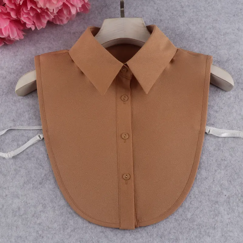 Frauen Baumwolle Kristall gefälschte Kragen Bluse Vintage solide abnehmbare Hemd Kragen falsche Revers Bluse Top Frauen Kleidung Accessoires – Detail 13