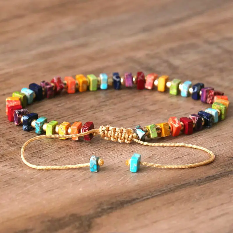 1 Exquisite Rainbow Color Fashion Colourful Beaded Bracelet for Men and Women Party Gifts Adjustable