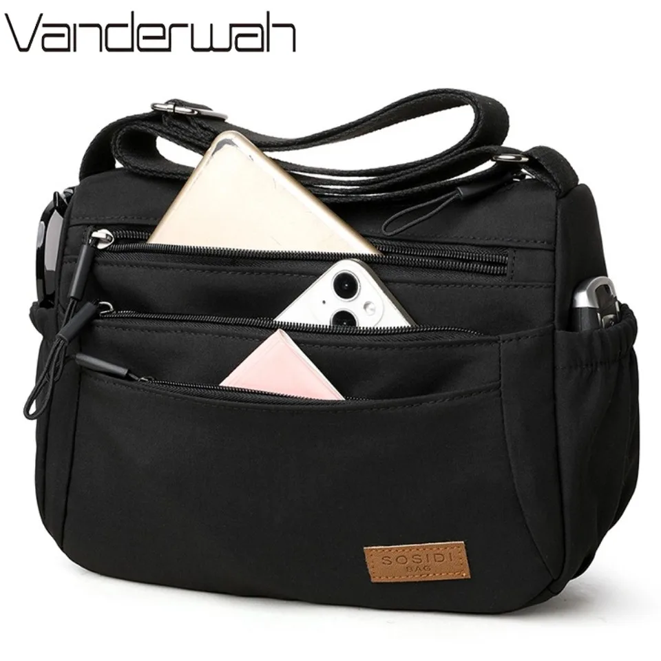 

Multiple pockets Shoulder Bags for Women Nylon Purses and Handbags Luxury Designer Female Crossbody Messenger Bag Sac A Main