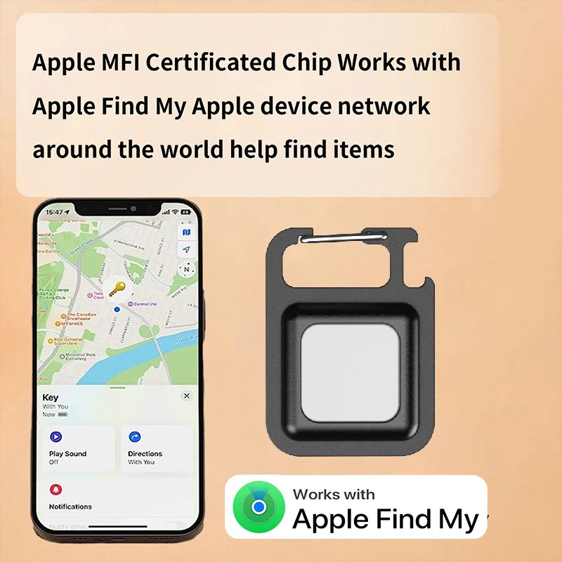 AIYATO Bluetooth Key Finder Tracker Rechargeable floodlight USB flash drive Work With Apple Find My App Multifunction Locator