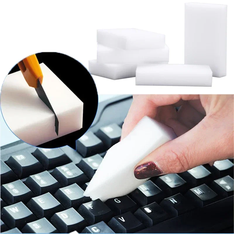 10pcs/Lot Magic Sponge Eraser White Melamine Sponge for Dishwashing Kitchen Bathroom Office Cleaner Cleaning Tools 100*60*20mm