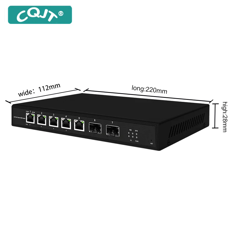 5 porte RJ45 L2 Web gestite 1/2,5 GPS PoE con 2 porte SFP+ Uplink slot 65W IEEE802.3af/at per telecamera WiFi AP POE