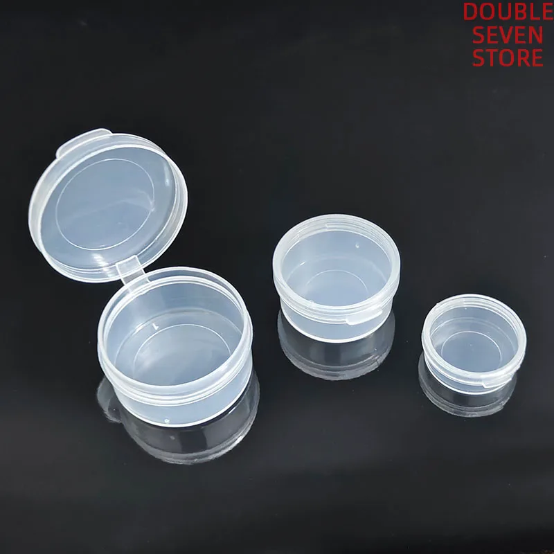 10 SZTUK Plastikowe pudełko do przechowywania koralików Małe okrągłe przezroczyste małe przedmioty Rzemiosło Pojemnik do przechowywania sprzętu