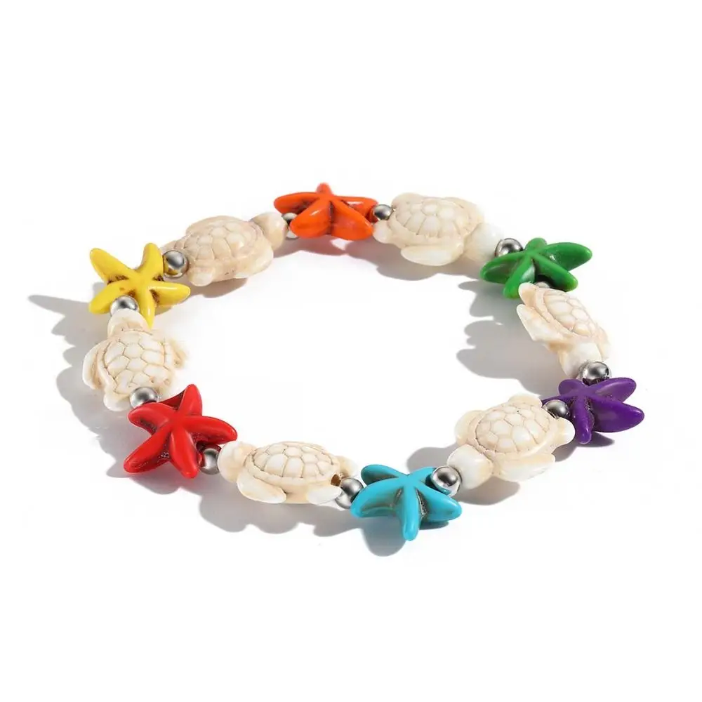 Summer Sea Series Starfish Beaded Bracelet Ornaments Jewelry Turtle Woven Bracelet Colorful High-end Shell Beaded Handstring
