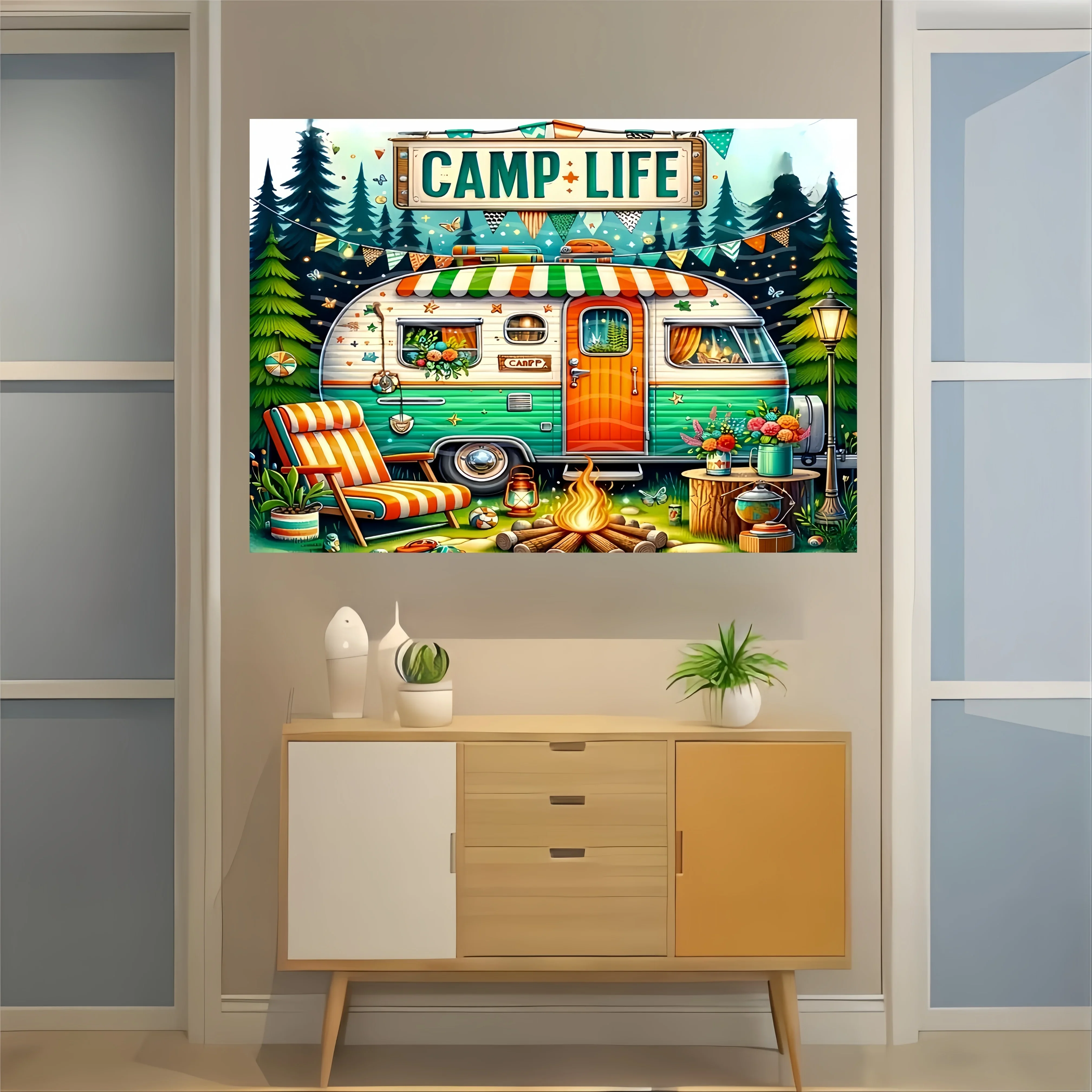 

300/500/1000pcs Jigsaw Puzzle Camp Life Paper Puzzle Nature Theme Gift for Adults Family Activity Game Room Office Wall Decor