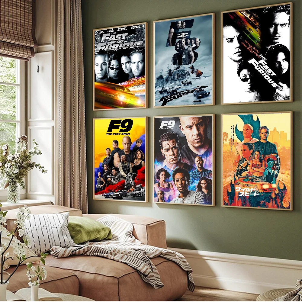 Classic Movies, Wall Art, The Fast and The Furious, HD Canvas Print Poster, Home Living Room Bedroom Decorative Painting