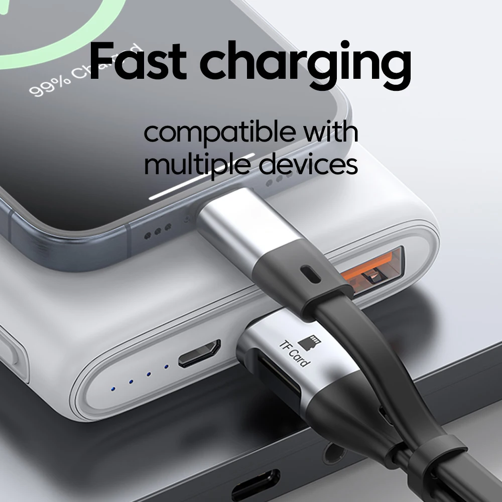 USB 3.1 Type C To Type C Fast Charging Cable With TF Card Reader 10Gbps High-speed Data Transfer OTG Adapter For iPhone 15 16