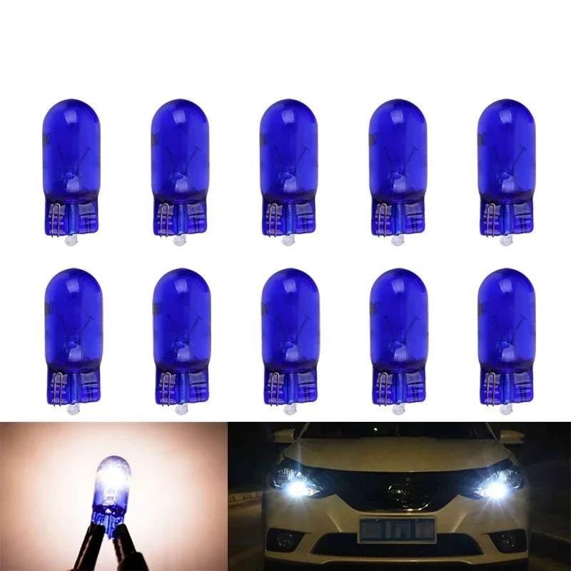 

10PCS Car T10 Halogen W5w 194 168 Wedges 12V 5W Xexon Signal Lamp White Instrument Light Reading Light Clearance Lamp Car Lights