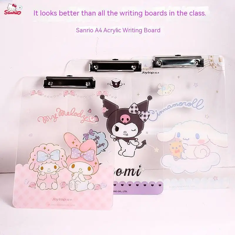 Clipboard Sanrio A4 Anime Figures Cartoon Acrylic Folder Board Folder Multifunctional Wordpad Book Pad Student Writing