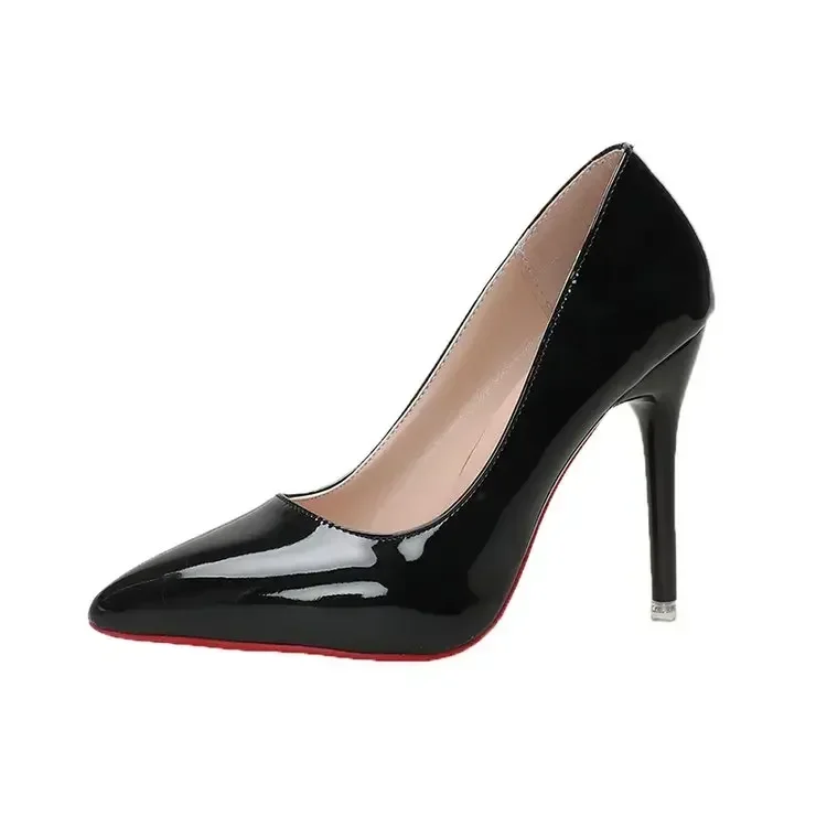 Sexy Spitze Lackleder High Heels Elegante Damen-Stilettos für Partys Klassische Schwarze Pumps für Beruf und Freizeit – Detail 30