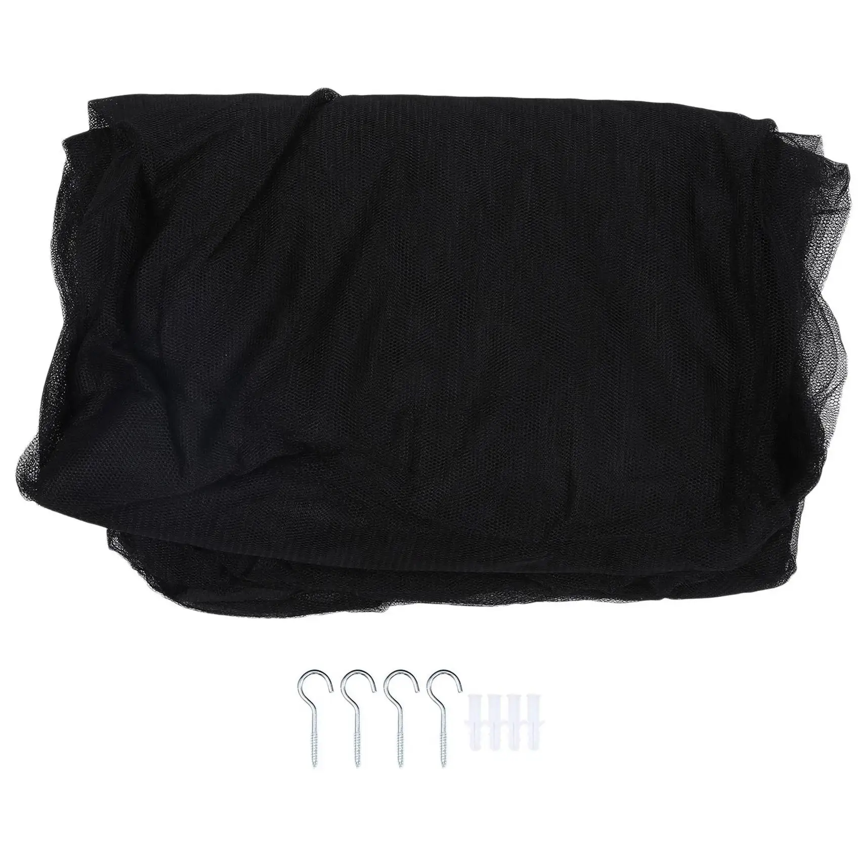 ABWZ-2X 4-Corner Bed Netting Canopy Mosquito Net For Queen/King Sized Bed 190X210x240cm (Black)