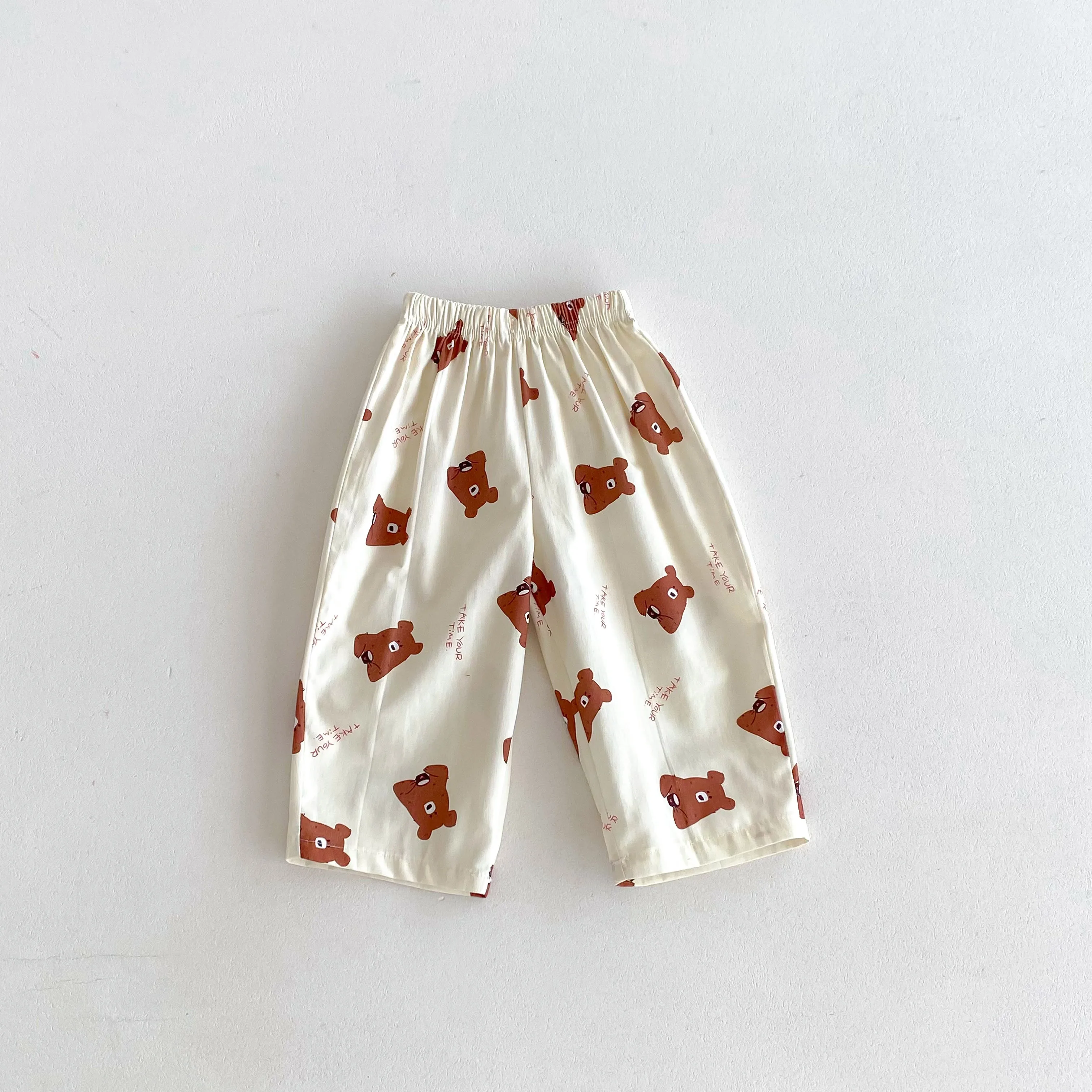 2024 New Children Trousers Plaid Printed Cartoon Fashion Baby Girls Boys Loose Casual Harem Pants Kids Pants Summer Clothes