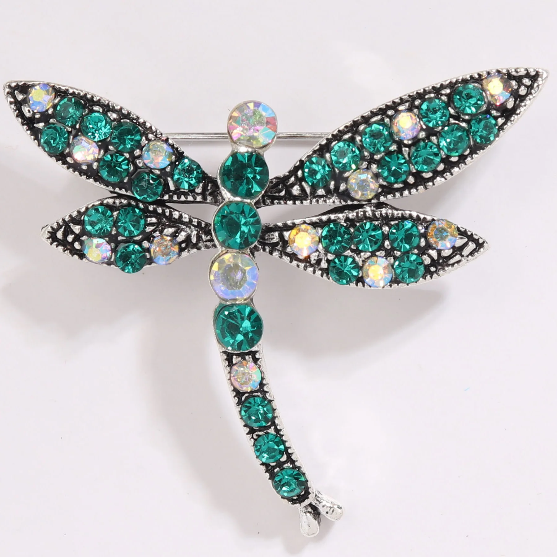 SKEDS Exquisite Classic Crystal Dragonfly Brooches Pins For Women Rhinestone Insect Series Meatl Suit Office Badges Safety Pins