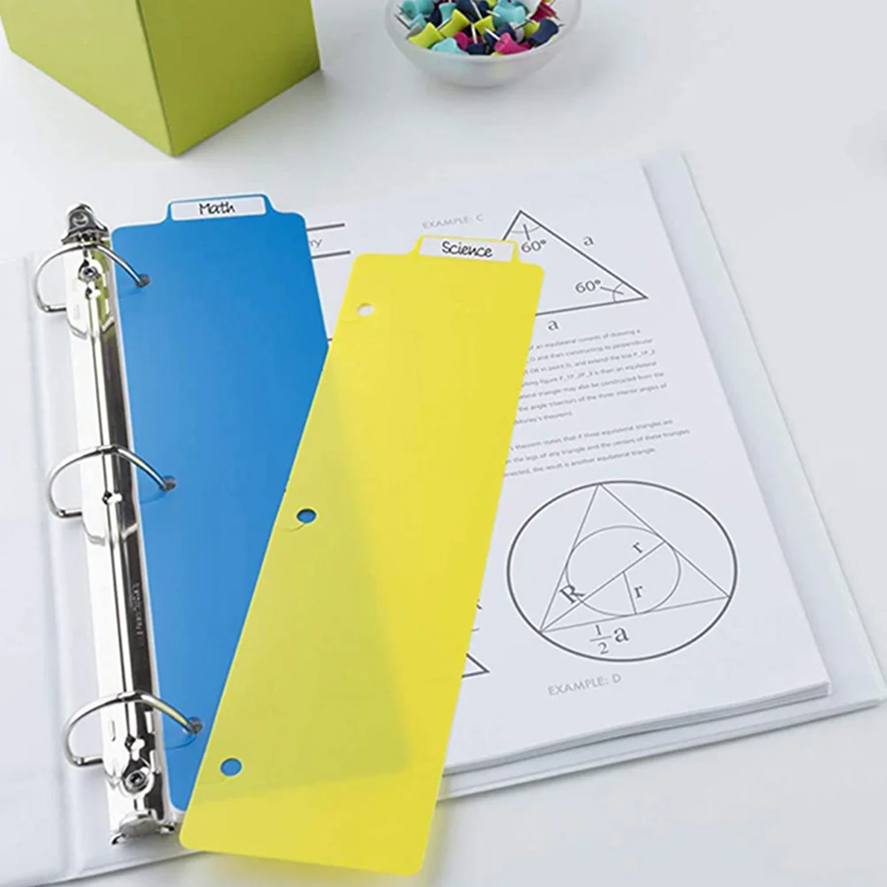

10 Pcs Colored Binder Dividers Bookmarks Mini Page Separators for Notebook Tabs Classification Student Supplies