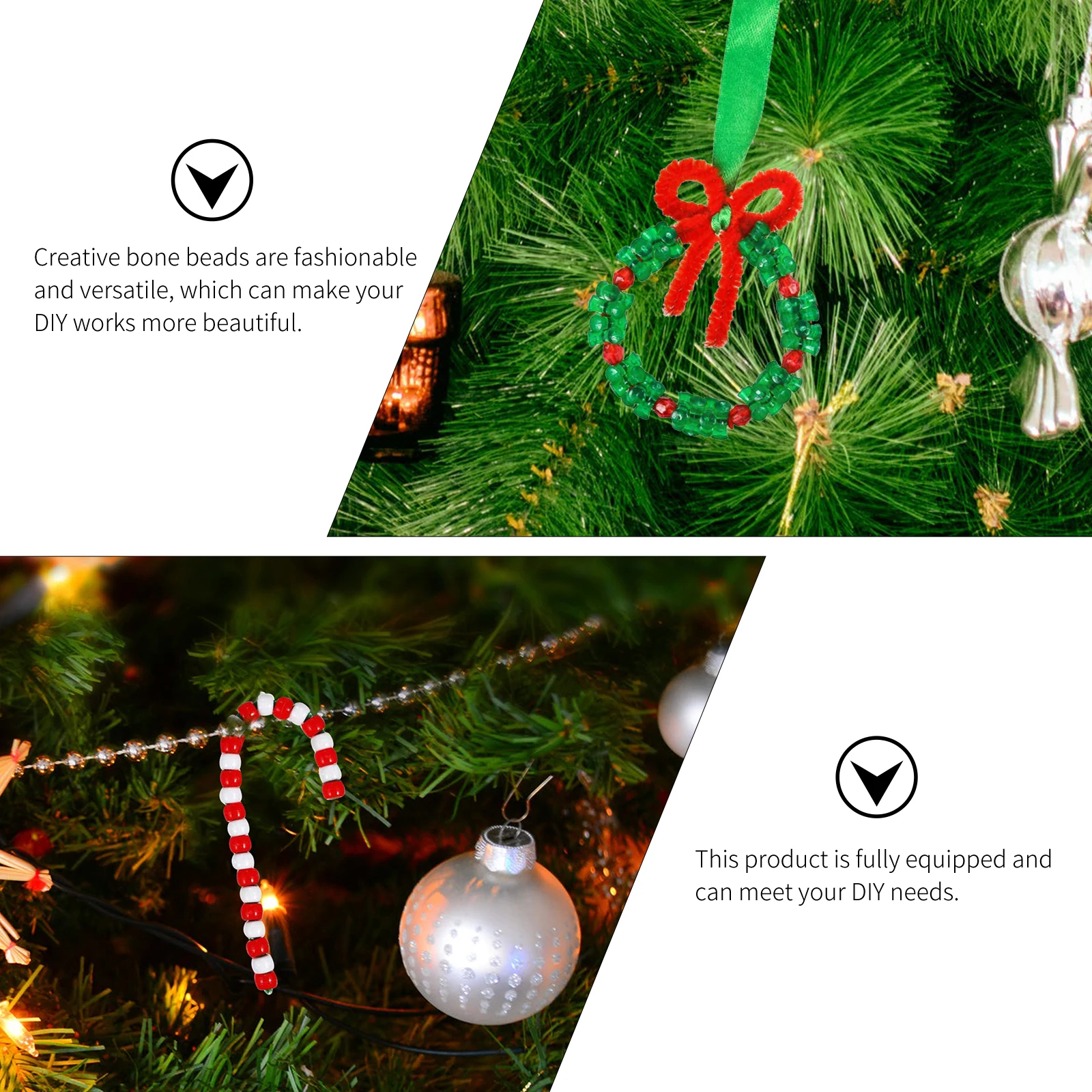 

1250 Pcs Christmas Beads Plastic Durable DIY Craft Materials Twisted Rods Bracelets Accessories Jewelry Making Beaded