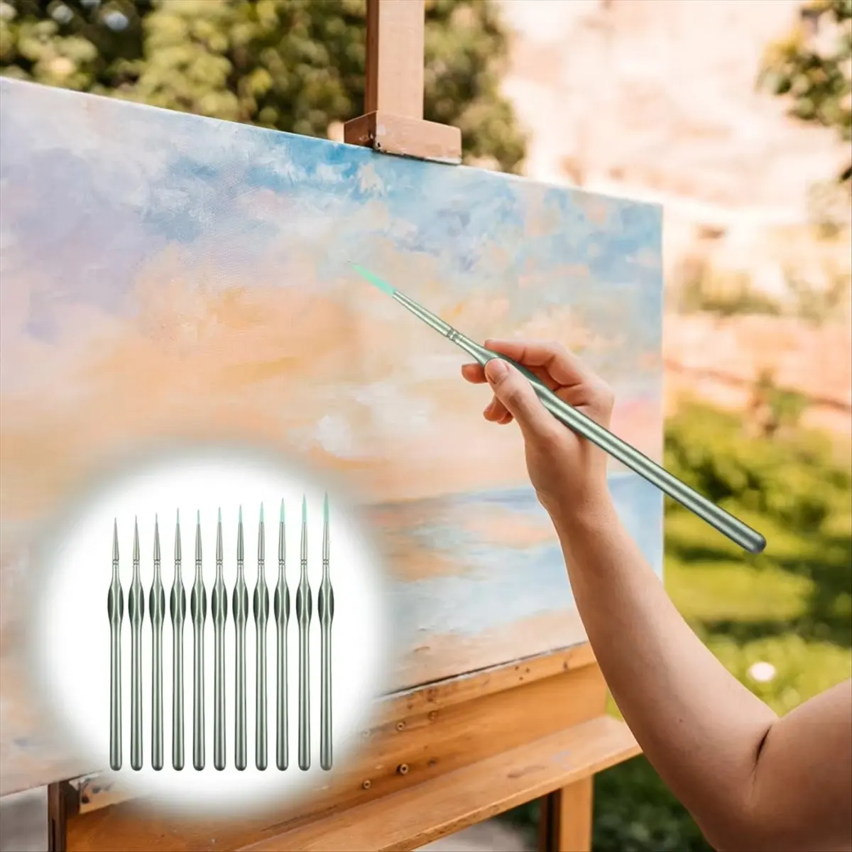 Latest ABBQ-11Pcs Watercolor Paint Brushes Paint Brushes Set Professional Watercolor Brush Anti-Shedding Nylon Hair for Gouache