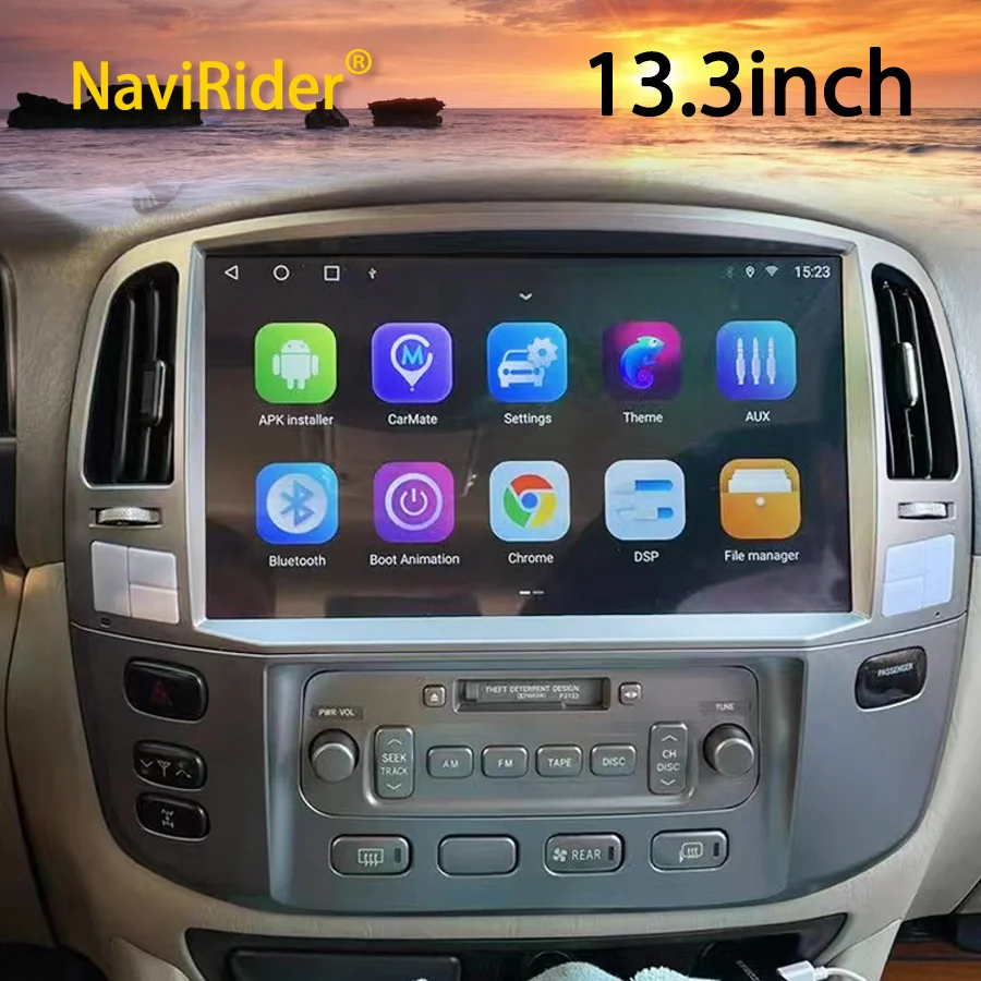 

256GB For Toyota Land Cruiser LC100 For Lexus LX470 13.3-inch Android Navigation Car Radio Video Player Multimedia GPS CarPlay