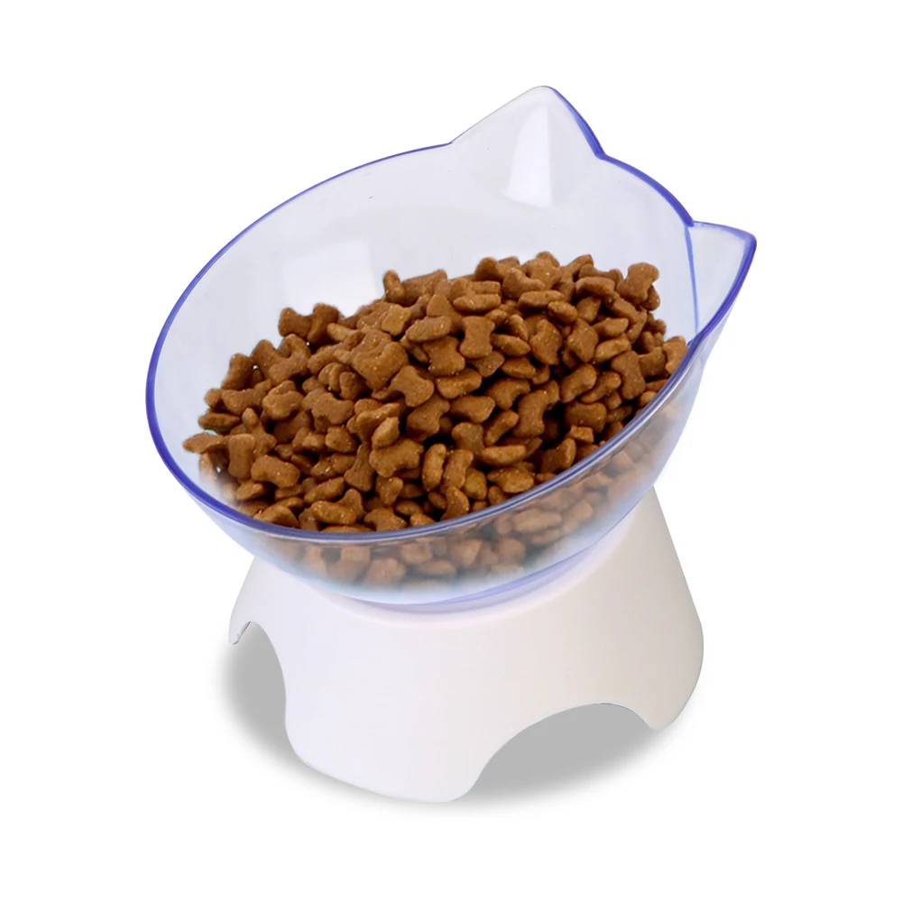 Cat Bowl Feeding Products For Cats Dogs Feeders Pet Food and Water Bowls Transparent With Stand Base Non-slip