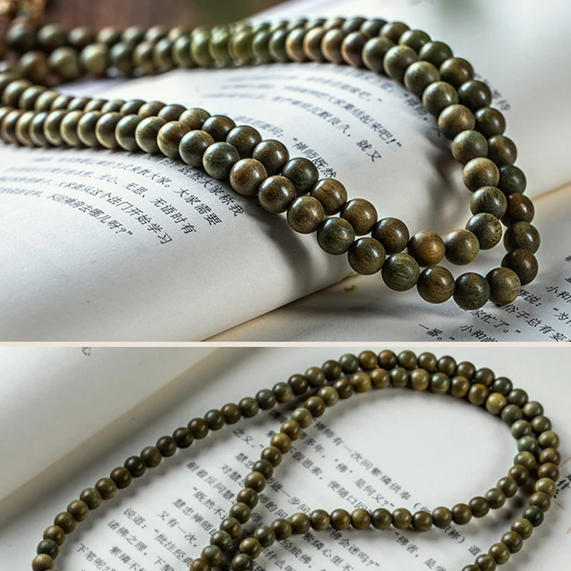 Natürliches Sandelholz 8mm108 tibetisch-buddhistisches Armband Unisex Rosenkranz Holzschmuck Gebetsmühle – Detail 3