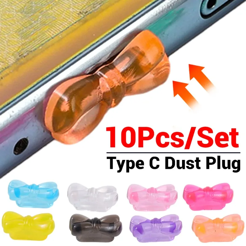 10/1 Uds tapón antipolvo encanto Mini tapones antipolvo de plástico tipo C para Iphone Xiaomi Samsung accesorios cubierta protectora de puerto de carga de teléfono