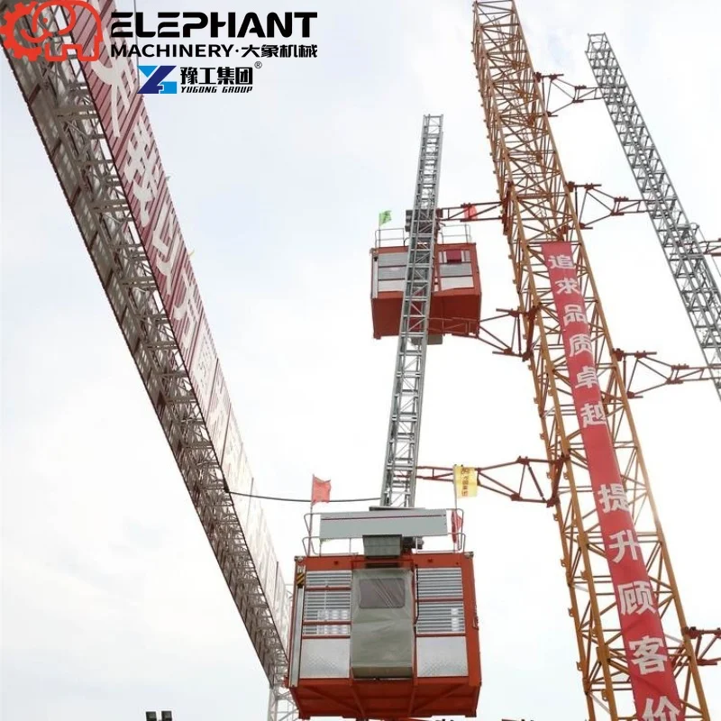 Rust Proof Steel Frame Construction Material Lift Vertical Electric Hoist For Long Time Outdoor Working