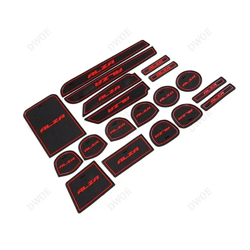 DWOE Car interior accessories 19Pcs Anti-Slip Gate Slot Mat Interior Door Pad Cup Holders Non-slip Mats For Perodua ALZA