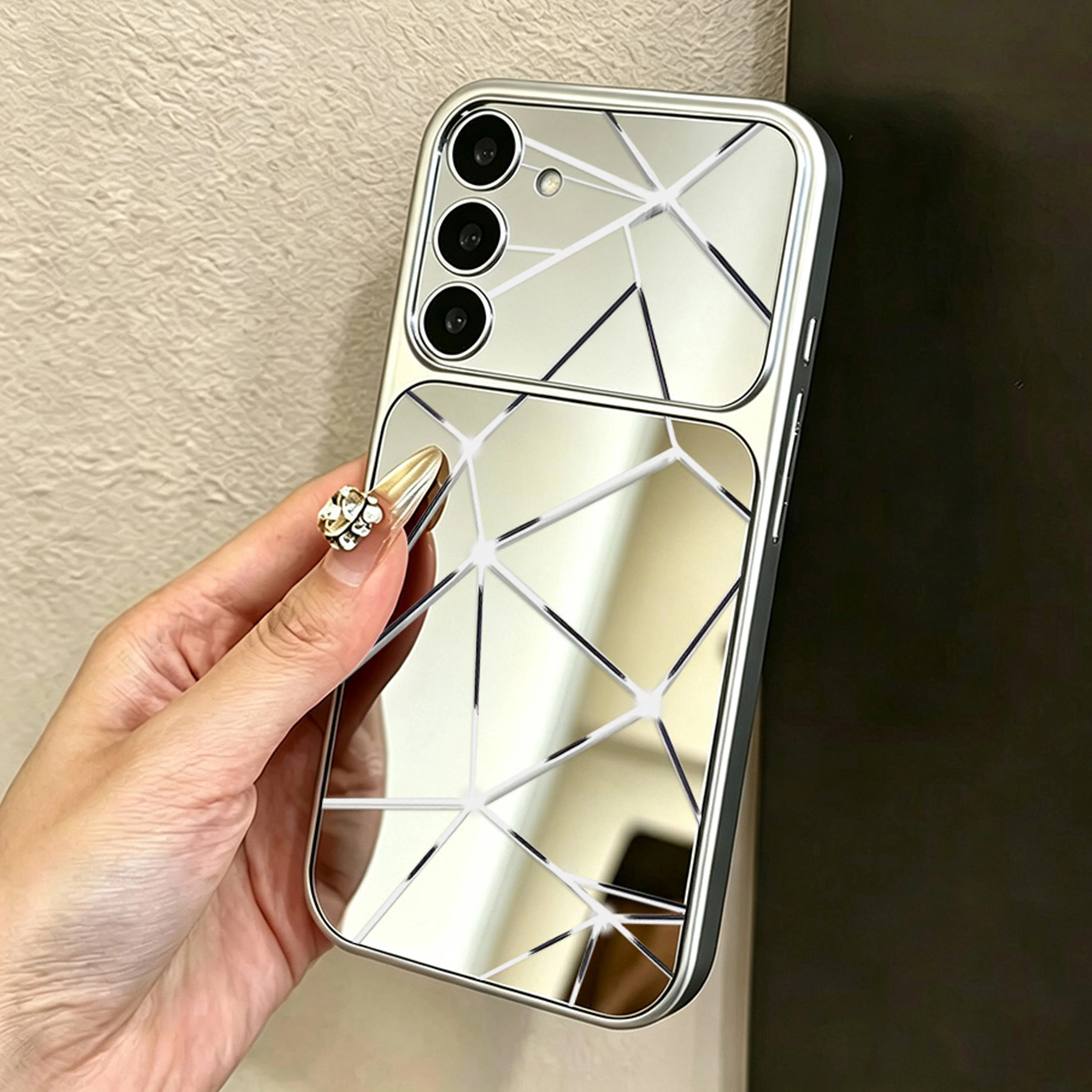 Lingge Dazzling Mirror Soft Case For Samsung Galaxy A57 A56 A55 A54 A37 A36 5g A26 A17 A07 Case S26 Ultra S25 S24 S23 Back Cover