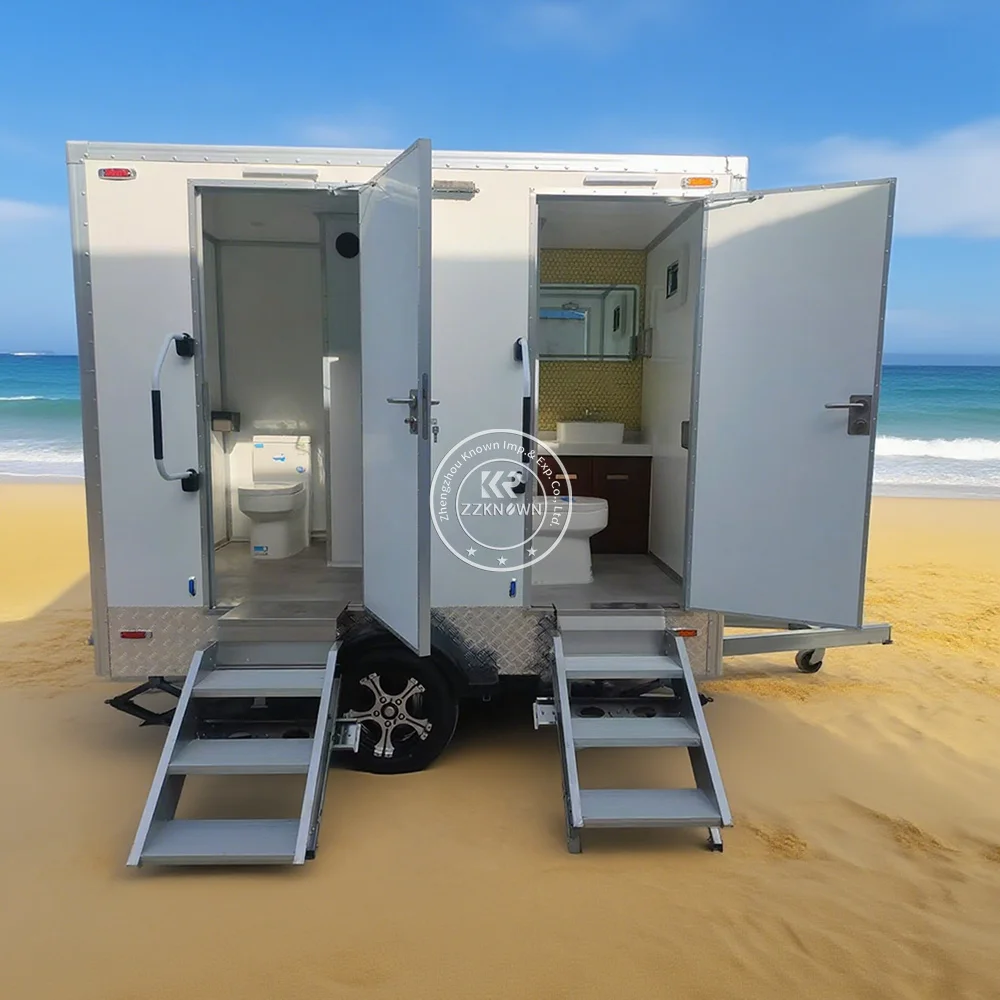 

Luxury Factory Made Mobile Toilet Trailer Customizable Outdoor Restroom with Showering Options