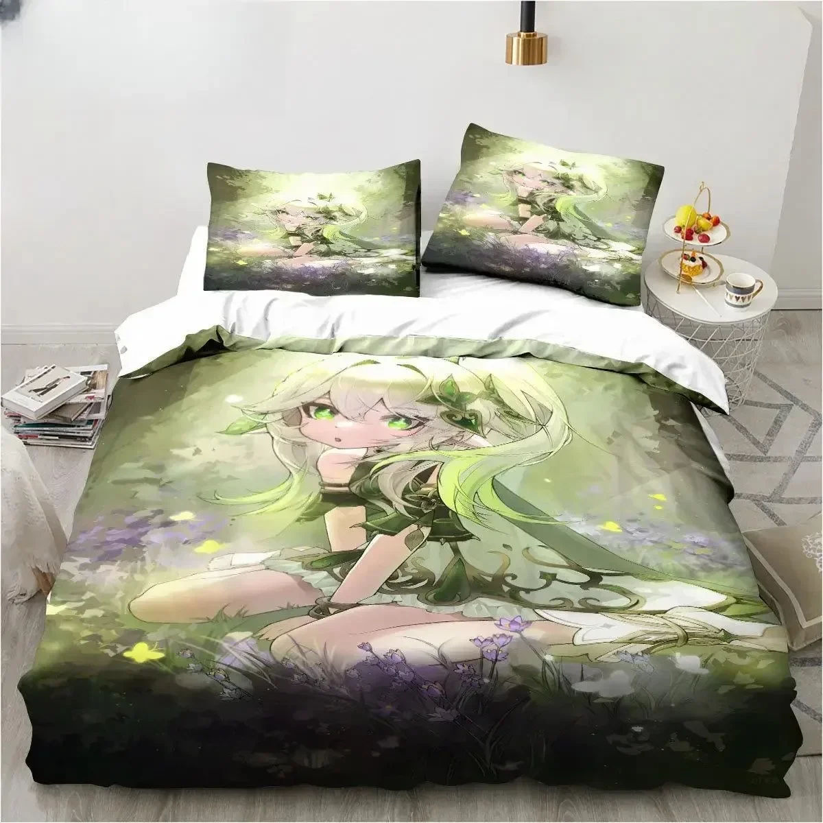 

Genshin Impact Nahida Kawaii Cute Comfortable Duvet Quilt Cover Pillowcase Bedding Set Children Bedroom Decoration Home Textile