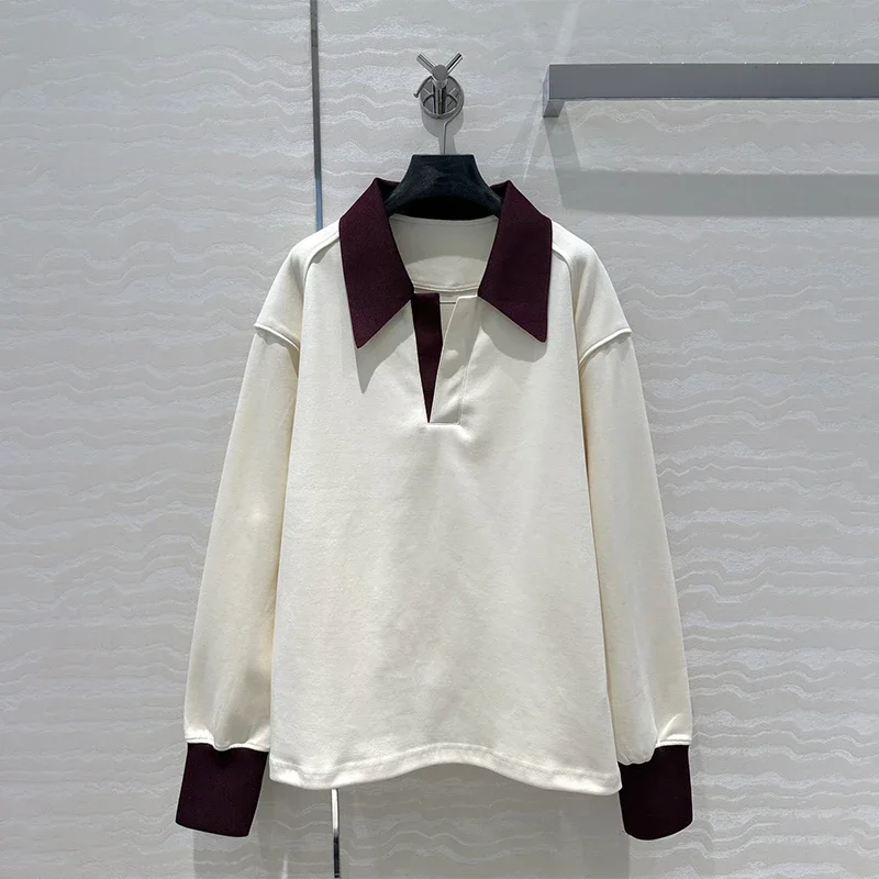 P-A* 2024AW Vintage Long Sleeve Patchwork Casual Shirts Woman's Shirts Cotton Loose Top Commuter Clothing Y2K Women's Clothing