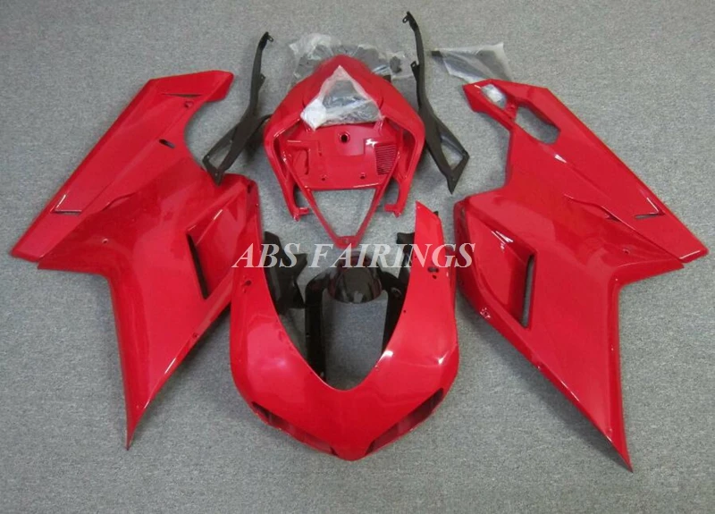 4Gifts New ABS Motorcycle Fairings Set Body Kit Fit For DUCATI 1198 1098 848 2007 2009 2010 2011 2012 Full Bodywork Red Black