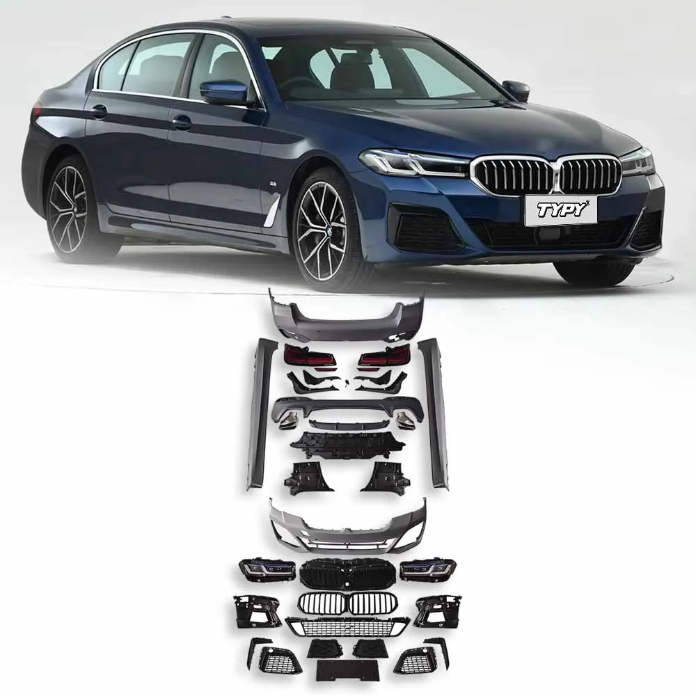 

Комплект кузова автомобиля для BMW 5 серии G38 2018-2020 гг., обновление G38 LCI MT, передний и задний бампер, фара, задний фонарь