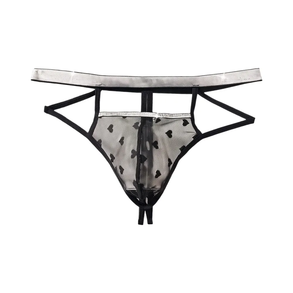 Man's Underwear Simple Mesh Panties Transparent Hollow Out Low Waist Briefs Sheer Lace Perspective Thin Sexy Lingerie