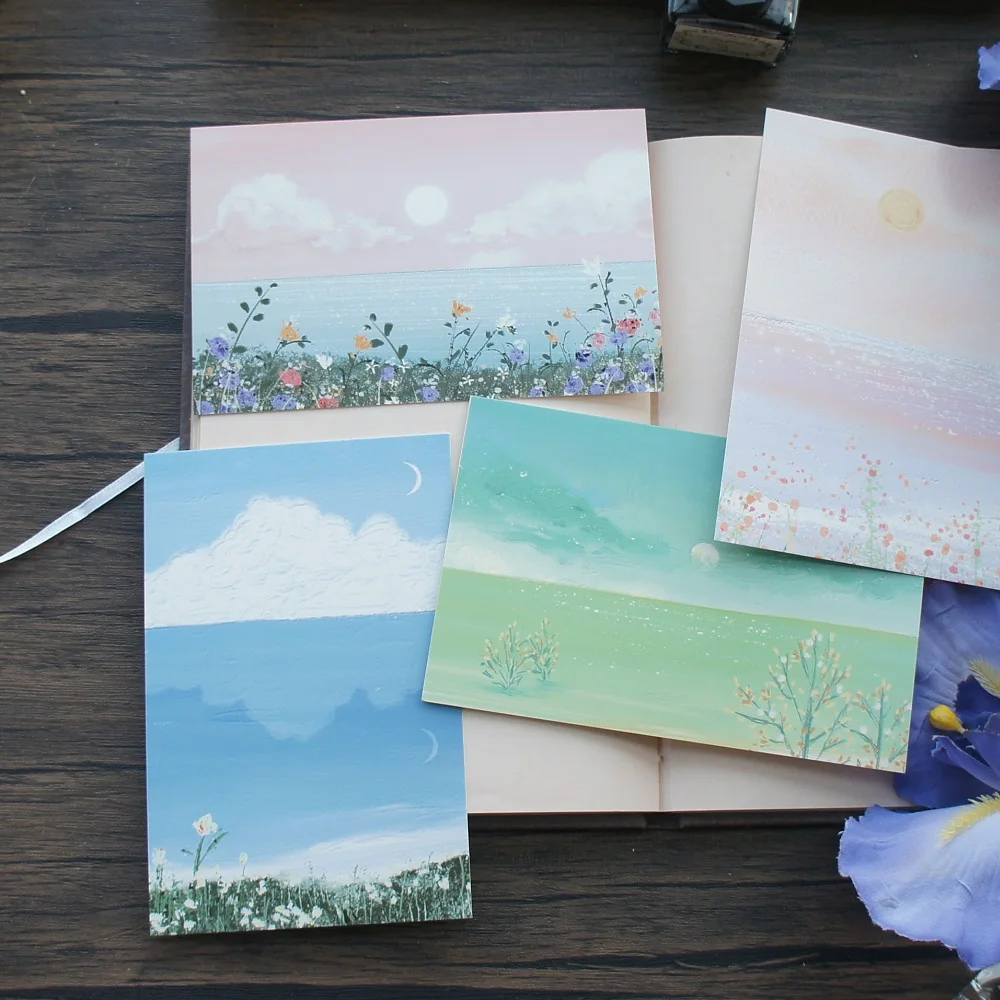 15pcs painting moon visible during the day Design As Post Card Gift Greeting Cards Gift Card Party Invitation