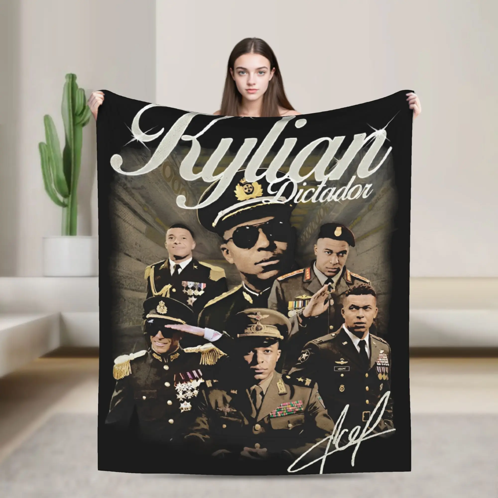 Kylians Mbappe Dictador Meme  Blanket Super Soft Warm  Throw Blankets for Bed 50x60 Inch Multi-size Rug Piece