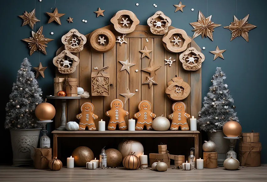 Mehomond Fotografie Hintergrund Winter Weihnachten Retro Lebkuchen haus Weihnachten Kinder Familie Porträt Dekor Hintergrund Fotostudio