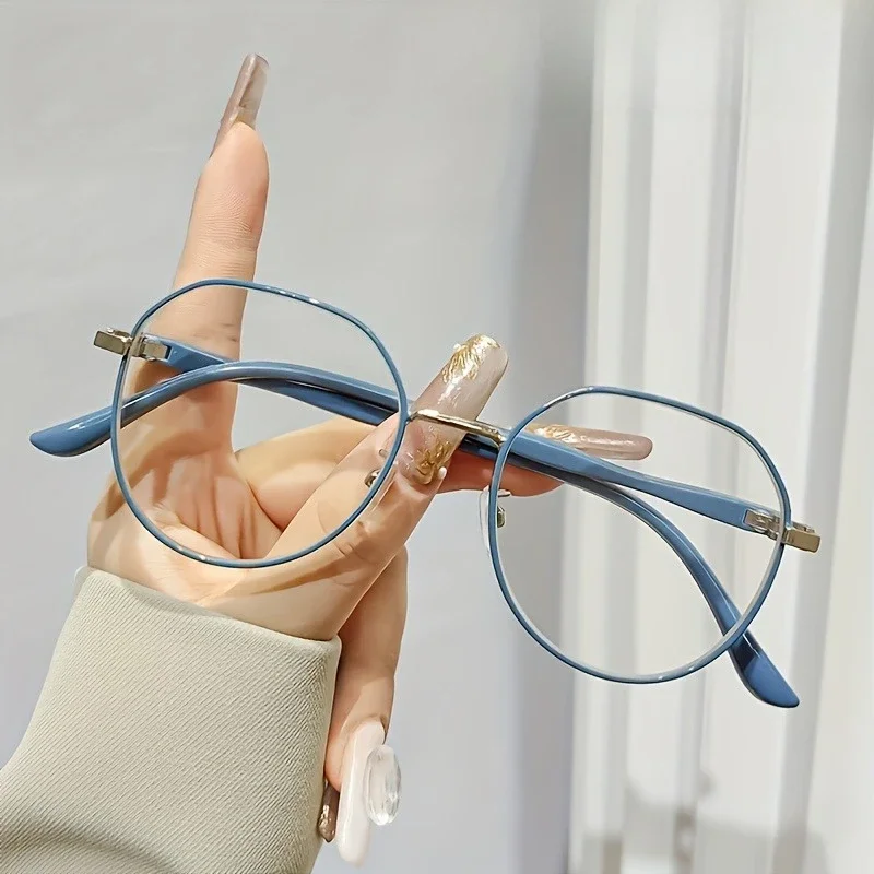 نظارات ريترو محايدة بيضاوية مع حماية من الضوء الأزرق مناسبة لكل من الرجال والنساء مريحة في الارتداء لفترة طويلة #3