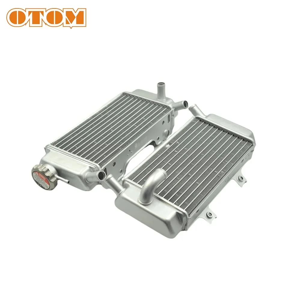 

OTOM Motocross Left Right Radiator Aluminum Silvery Water Tank Engine Cooling For HONDA CRF250R 06-09 Off-Road Motorcycle Bike