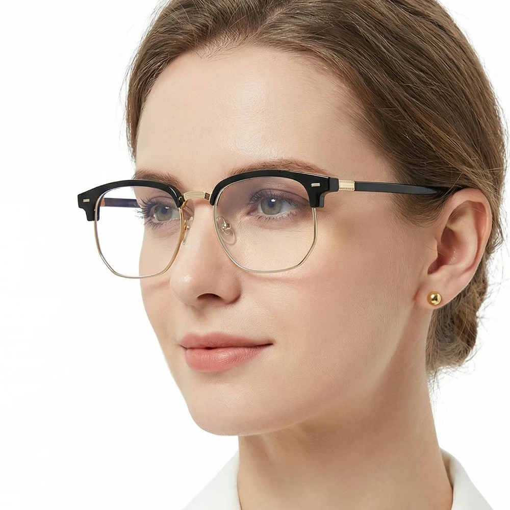 Leichte Augenbrauen-Anti-Blaulicht-Brille für Herren und Damen, klassische blaue Licht-blockierende Brille, modische Computer-Brille – Detail 2