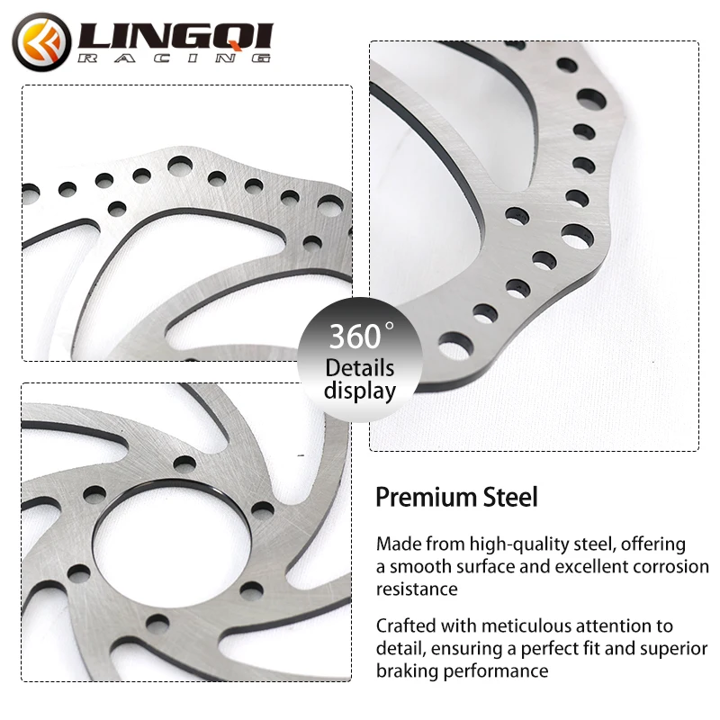 LINGQI Mountain Bike Hydraulic Brake Disc Caliper Rotor Accessories 190mm Brakes for Bicycle Electric Scooter Dirt Bikes