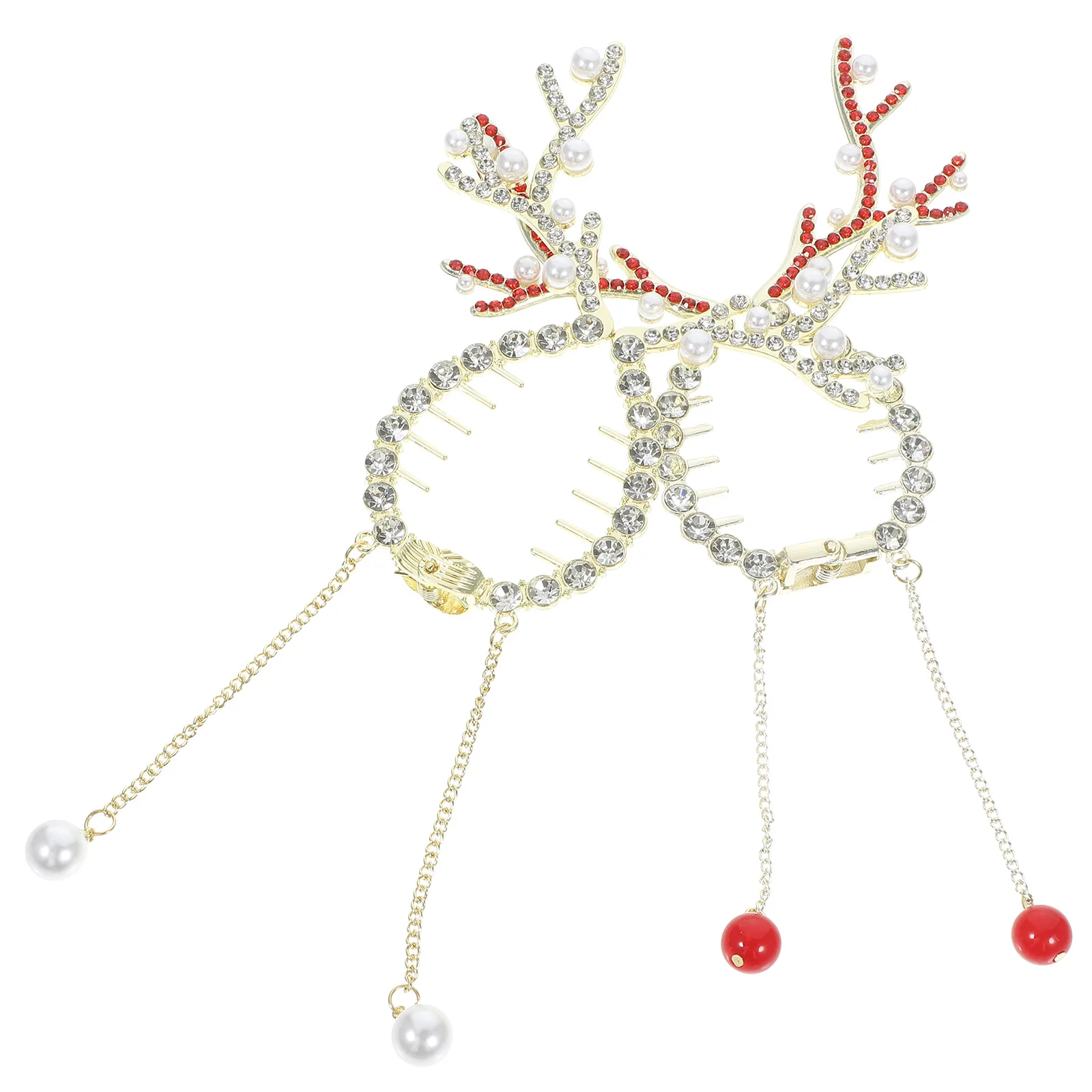 Christmas Antler Clip Reindeer Hair Clips Decorative Accessories High Ponytail Holder Claw for Women