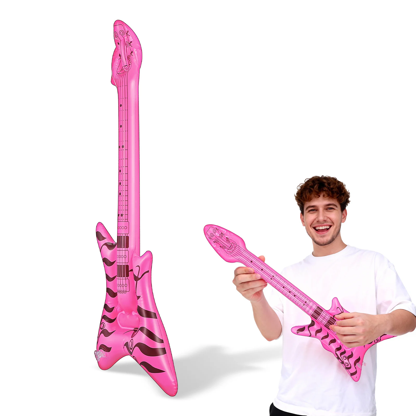 

Inflatable Electric Guitar Lightweight Portable Party Decor For Stage Performance Disco Cosplay Role Play 80S Party