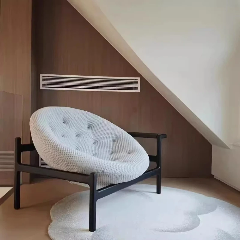 

Leisure chair glass fiber stainless steel frame marble fabric